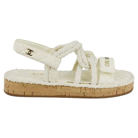 rope sandals chanel|Chanel heeled sandals.